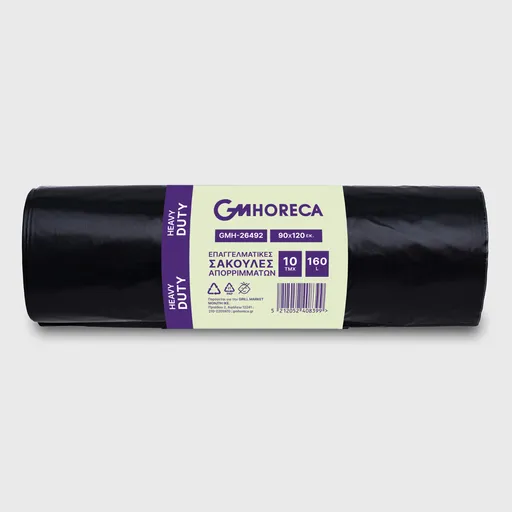 [GMH-26492] Σακούλες απορριμμάτων, GM Heavy Duty, 90x120 μαύρες, 10 τεμ/ρόλο